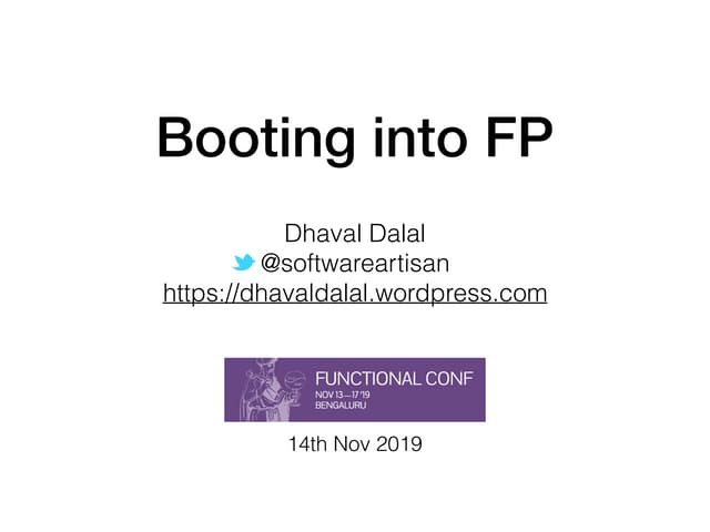 Booting into functional programming