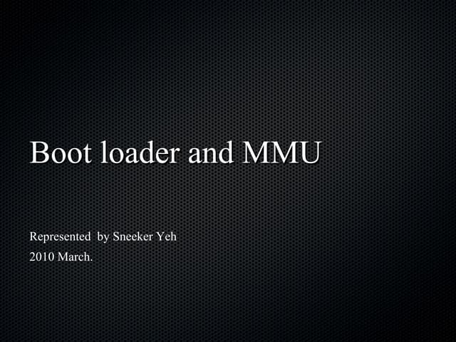 Bootloader and MMU (english)