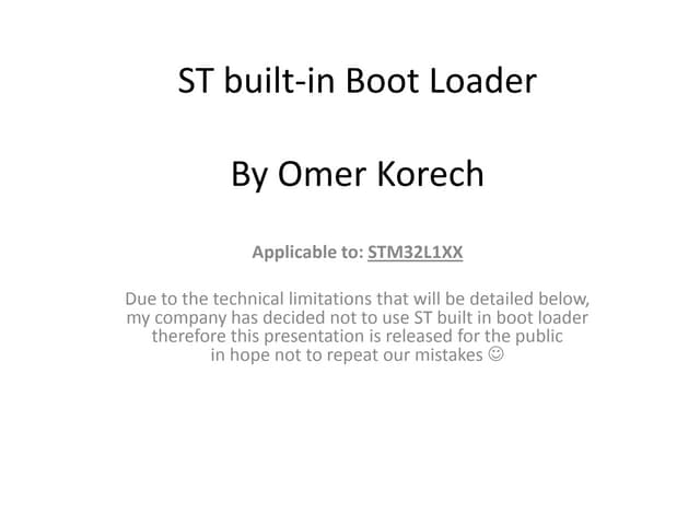 Boot loader for STM32L1XX
