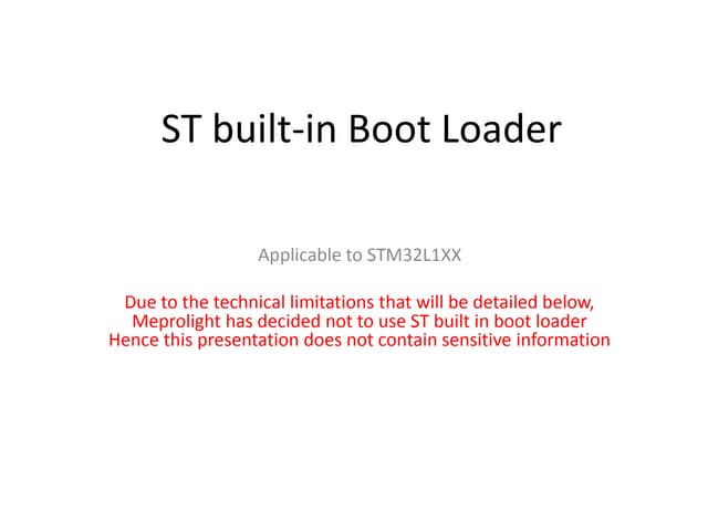 ST Built in Boot loader