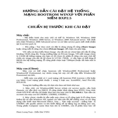 Cài đặt mạng bootroom