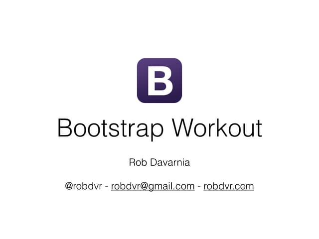 Bootstrap Workout 2015