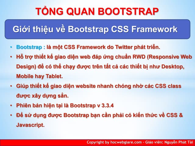 Giới thiệu cách sử dụng Bootstrap CSS Framework