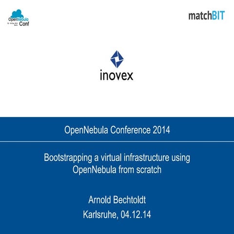 OpenNebula Conf 2014 | Bootstrapping a virtual infrastructure using OpenNebul...