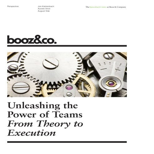 Booz Co Unleashing Power Of Teams