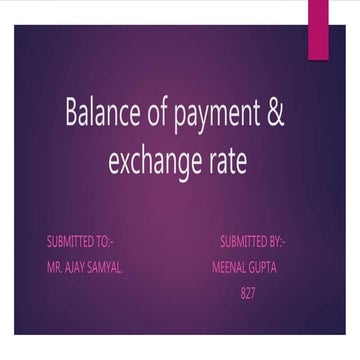 Balance of payment & exchange rate | PPT