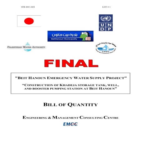 Boq of khadeja storage tank, well, and booster pumping station