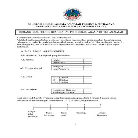 Borang kaji selidik sek