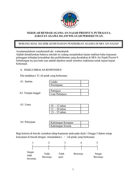 Borang kaji selidik sek
