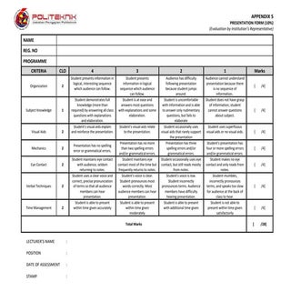 Borang markah pembentangan _appendix_5