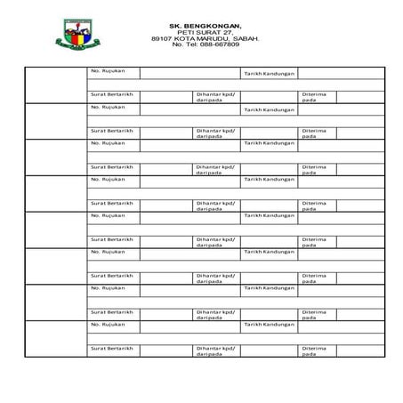 BORANG MINIT FAIL DAN PEMINJAMAN FAIL