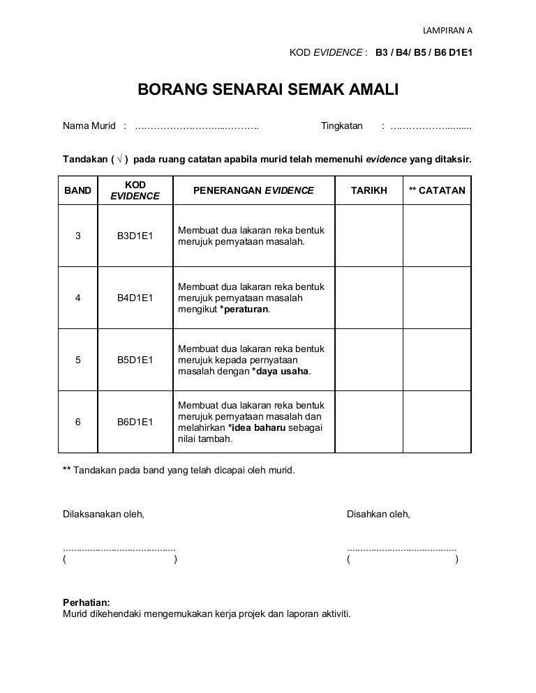 Borang senarai semak