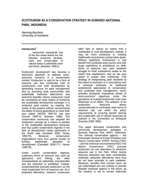 Devnet Paper Ecotourism