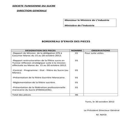 Bordereau | DOC