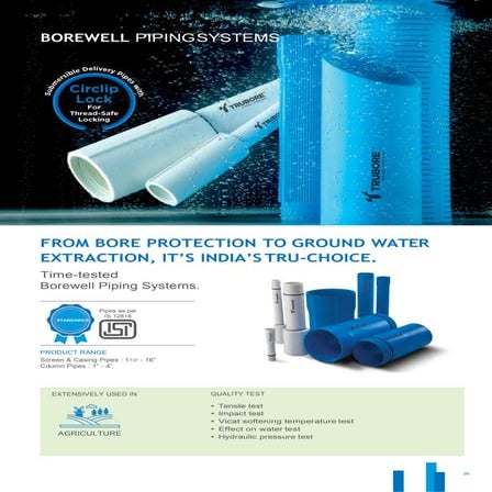 Borewell piping system - Trubore Pipes