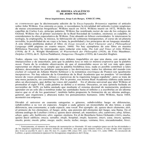 Borges "El idioma analítico..."