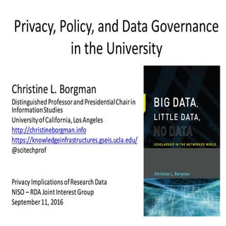 Borgman - Privacy, Policy and Data ...
