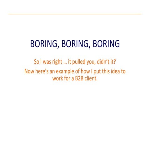 Boring boring boring