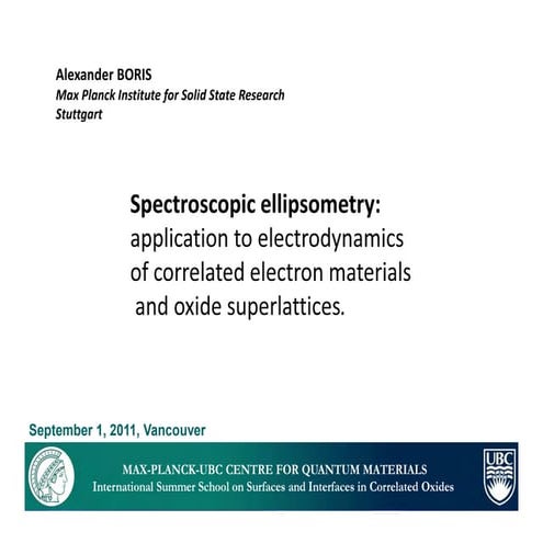 Spectroscopic ellipsometry