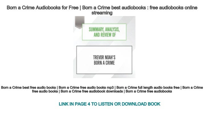 born a crime full audiobook