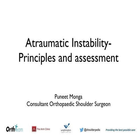 Atraumatic Shoulder Instability Principles and Assessment