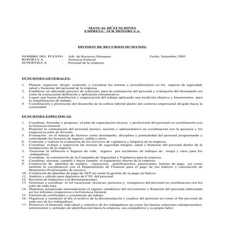 Borrador del manual de funciones