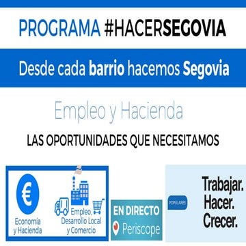 #HacerSegovia: Empleo y Hacienda.