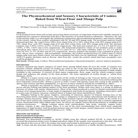 Production and Sensory Evaluation of Biscuits Using the Composite ...