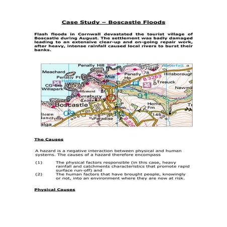 Boscastle flood summary