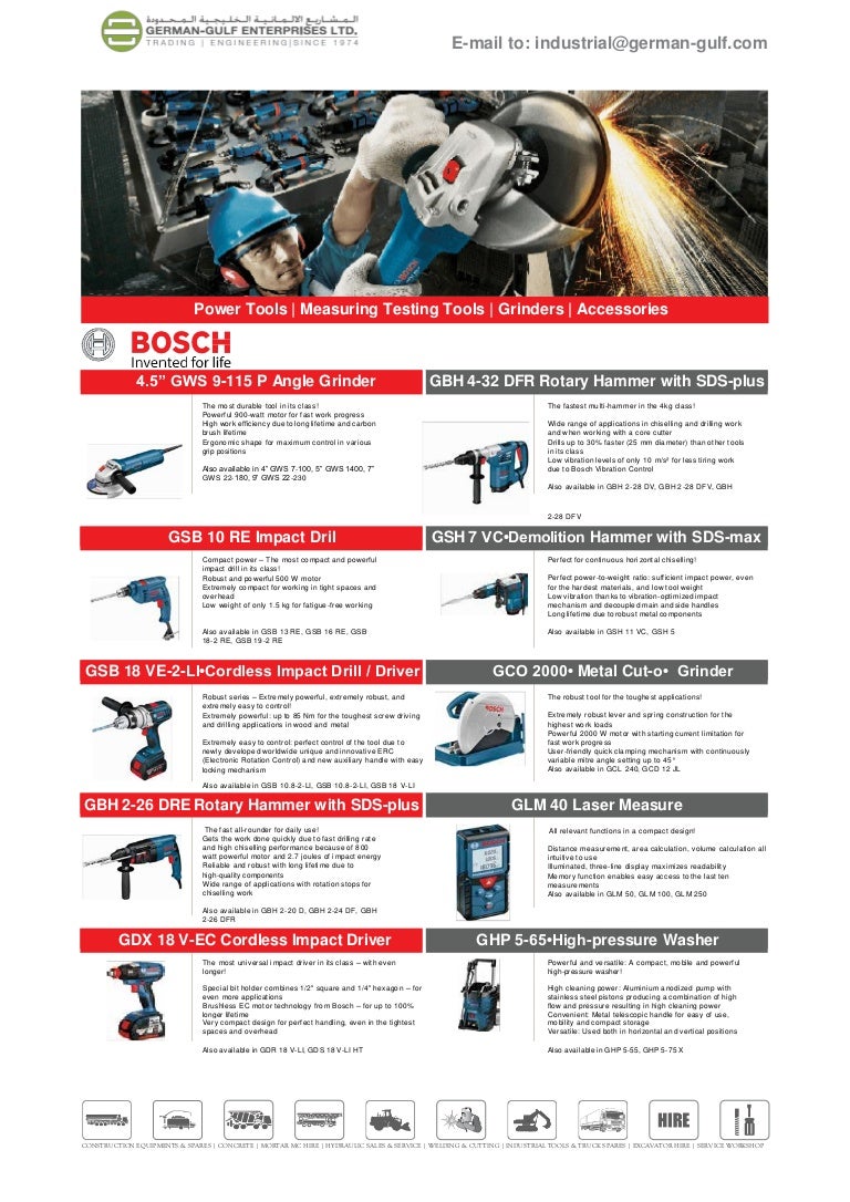 Bosch Power Tools UAE German Gulf Enterprises Ltd