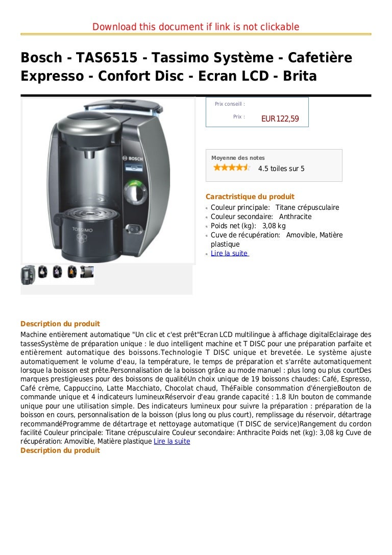 cafetière bosch tassimo