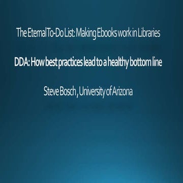 NISO Virtual Conference: The Eternal To-Do List: Making Ebooks work in Libraries