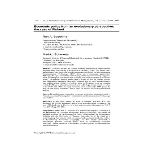 Boschma sotarauta evolutionary finland