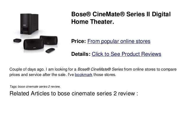 bose cinemate series 2 price