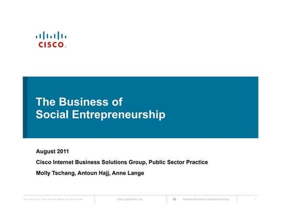The Business of Social Entrepreneurship