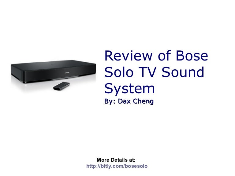 Bose Solo TV Sound System Review