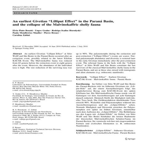 Bosetti et al. 2011 publicado em : Paläontologische Zeitschrift