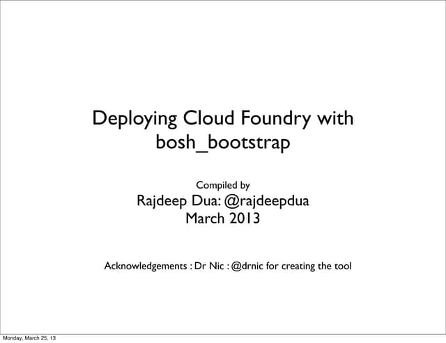 Deploy Cloud Foundry using bosh_bootstrap