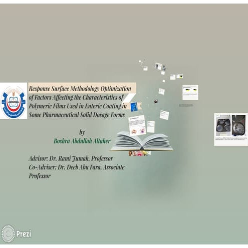 RESPONSE SURFACE METHODOLOGY OPTIMIZATION OF FACTORS AFFECTING THE CHARACTERI...