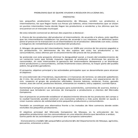 Bosquejo de mercadeo campesino