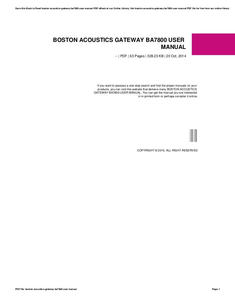 boston acoustics ba7800