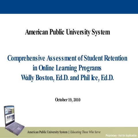 Comprehensive Assessment of Student Retention in Online Learning