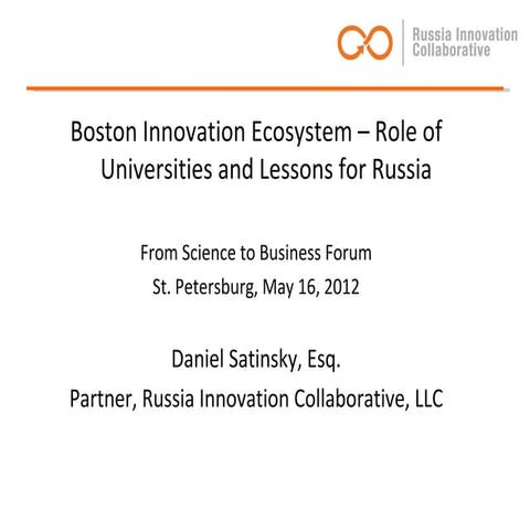 Boston innovation ecosystem st. petersburg