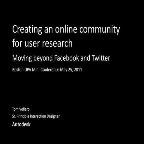 Creating an Online Community for User Research