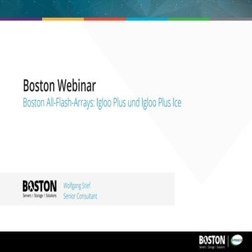 Webinar Boston Igloo Plus All-Flash-Array mit AccelStor FlexiRemap Technology
