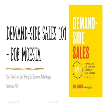 BoSUSA20 Online | Bob Moesta | Demand Side Sales 101