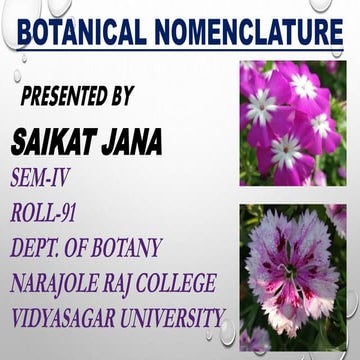 Botanical nomenclature