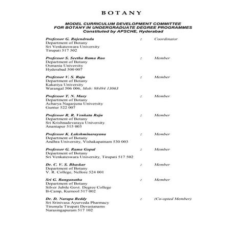 Botany syllabus