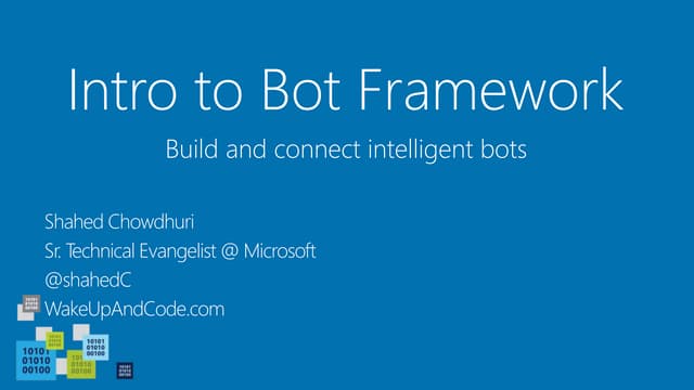 Intro to Bot Framework v3
