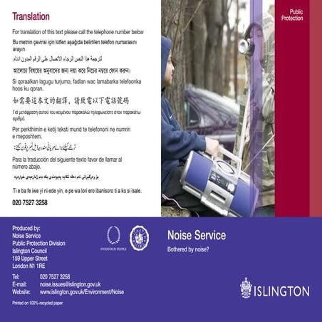 Bothered By Noise Booklet | PPT